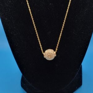 Vintage Gold and Diamond Ball Necklace